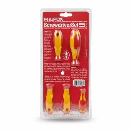 Back view of Firefox screwdriver set packaging with product details and barcode