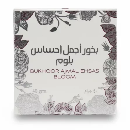 Ajmal Bukhoor Ehsas Bloom front packaging