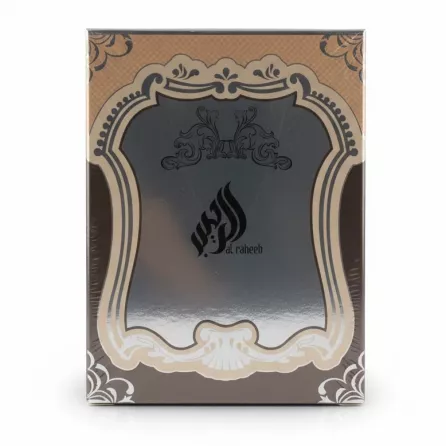 Lattafa Khurafi Eau de Parfum back packaging with Al Raheeb logo