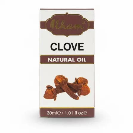 Box packaging of Ilham Clove Natural Oil front view