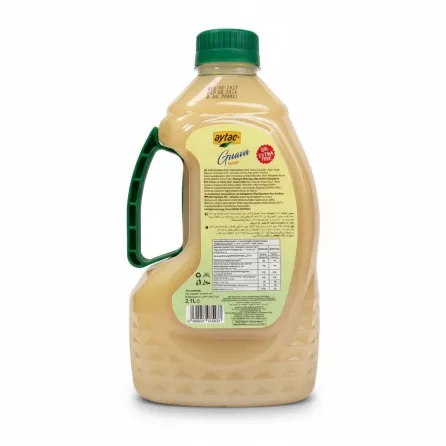 Back view of Aytac Guava Nectar showing ingredients and nutrition label
