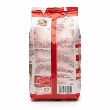 Back view of pastaZARA Penne Rigate packaging with ingredient information