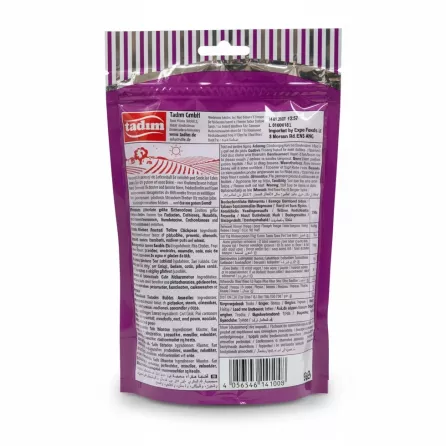 Back of Tadım chickpeas package showing ingredients and nutritional info