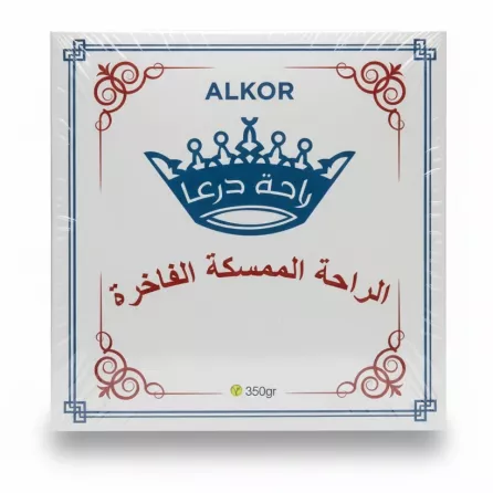 Packaged box of Alkor Syrian elastic candy front view