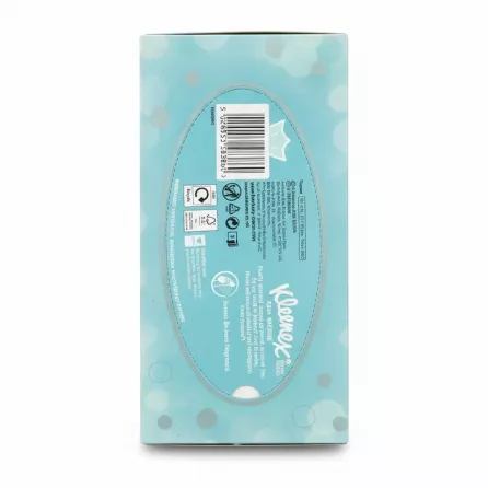 Back of Kleenex Easy Breathe tissue box showing product details and barcode