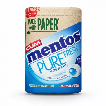 Mentos Pure Fresh Gum Fresh Mint front packaging on a white background