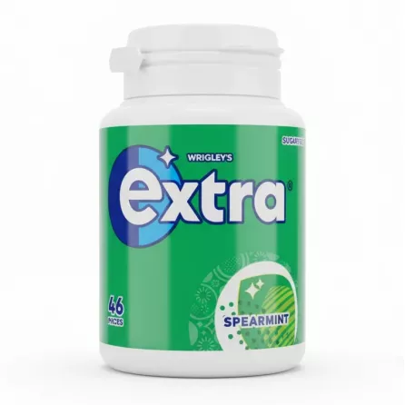 Wrigley's Extra Spearmint Sugarfree Gum 64g container front view