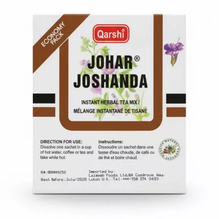 Box of Qarshi Johar Joshanda instant herbal tea mix sachets
