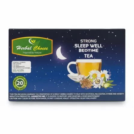 Box of Herbal Choice Strong Sleep Well Bedtime Tea with moon and stars design