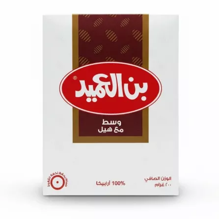 Alameed Coffee Medium with Cardamom front packaging