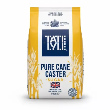 Tate & Lyle Pure Cane Caster Sugar 500g front packaging