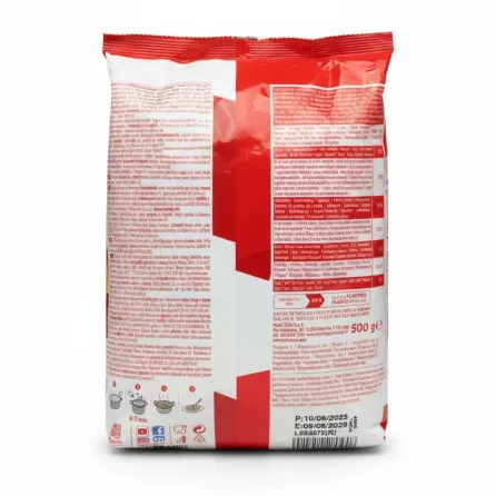 Back side of PastaZARA Risini pasta package showing ingredients and nutritional info