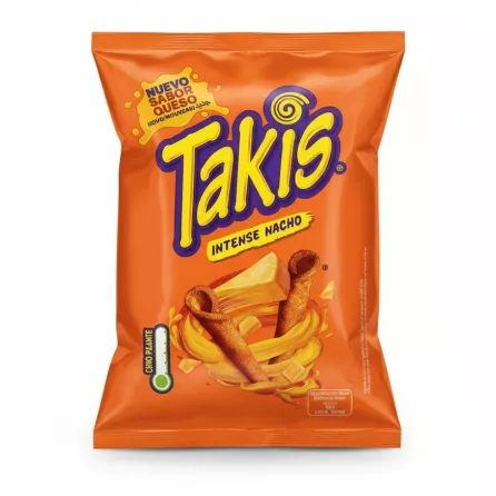 Takis Intense Nacho Cheese snack bag front