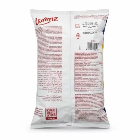 Lorenz Crunchips X-Cut Cheese & Onion back nutrition and ingredients