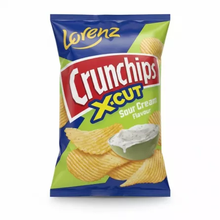 Lorenz Crunchips X-Cut sour cream flavour pack front view