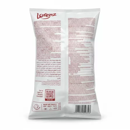 Lorenz Crunchips X-Cut sour cream flavour pack back with ingredients