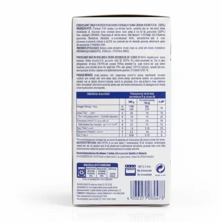 Antonelli croissant pastry cream box back view with ingredients and nutrition