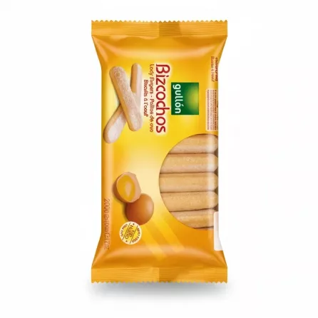 Pack of Gullón Bizcochos Lady Fingers Biscuits in yellow-orange packaging