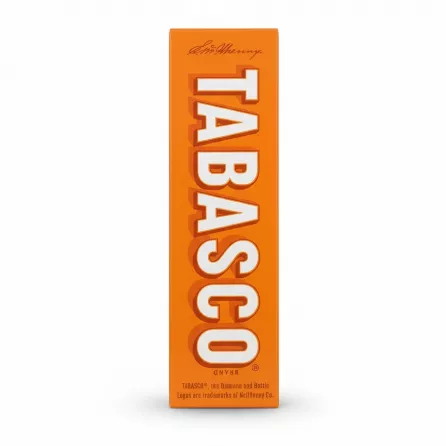 Tabasco packaging side view with brand name