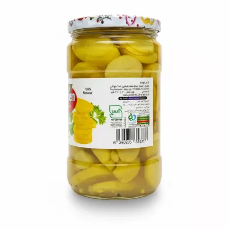 Back label of Golden Tak Shallot Pickle jar with ingredients and nutritional information