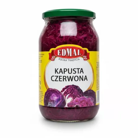 Jar of Edmal Red Cabbage Salad front label