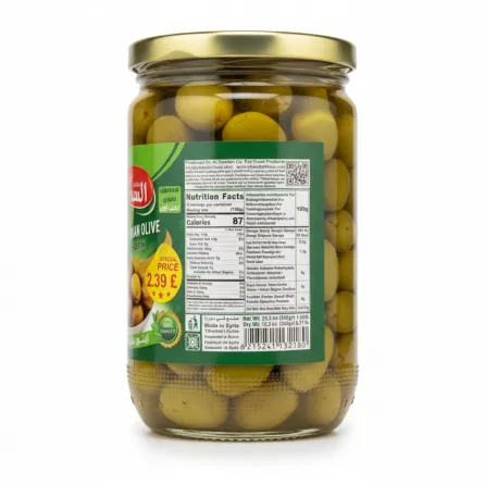 Back view of jar showing nutritional facts and barcode sticker