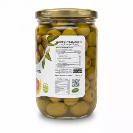 Back of jar showing nutrition facts and producer information