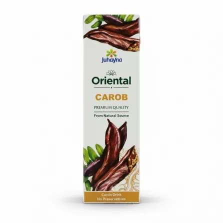 Juhayna Oriental Carob Drink carton front with branding
