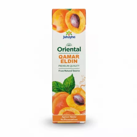Juhayna Oriental Apricot Nectar 1 litre side view showing product name and price label