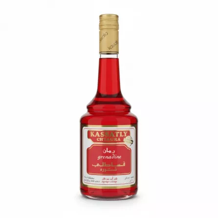 Bottle of Kassatly Chtaura Grenadine Syrup full front label