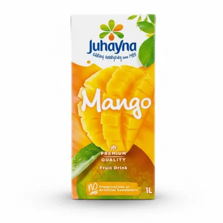 Front view of Juhayna Mango Premium Quality fruit drink carton