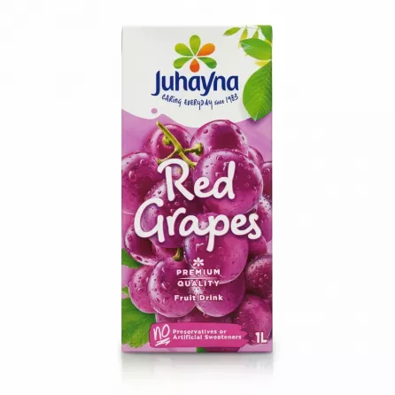 Front view of Juhayna Red Grapes Fruit Drink 1L carton