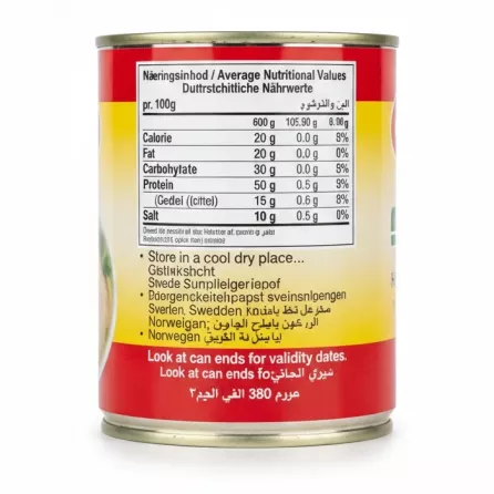 Back label of Chtaura Hummus Tahina with nutritional information and storage instructions