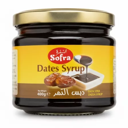 Jar of Sofra Dates Syrup with yellow label