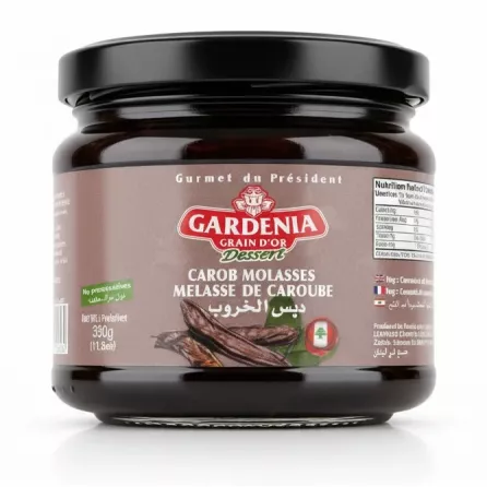 Gardenia Carob Molasses glass jar with screw lid