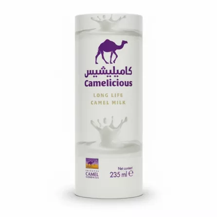 Camelicious Long Life Camel Milk 235ml carton front view