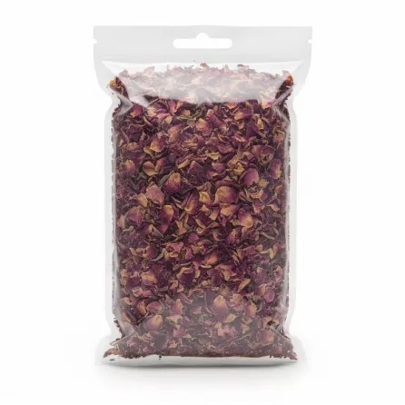 Back view of Amara Damask Rose Tea Buds showing dried rose buds inside