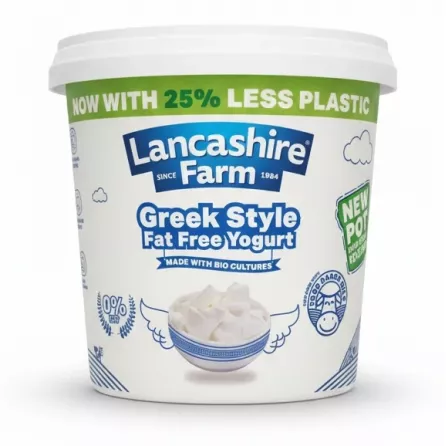 Lancashire Farm Greek Style Fat Free Yogurt 1kg pot front view