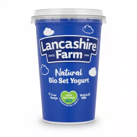 Lancashire Farm Natural Bio Set Yogurt container front