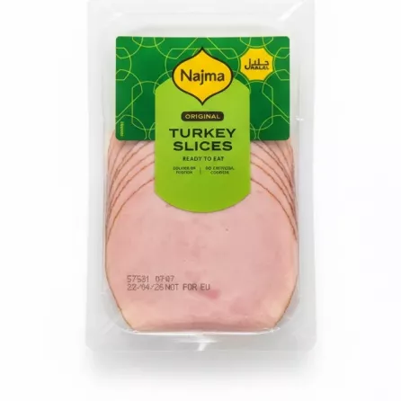 Najma Halal Turkey Slices front packaging