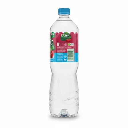 Volvic Touch of Cherry sugar-free sparkling water bottle back label and barcode