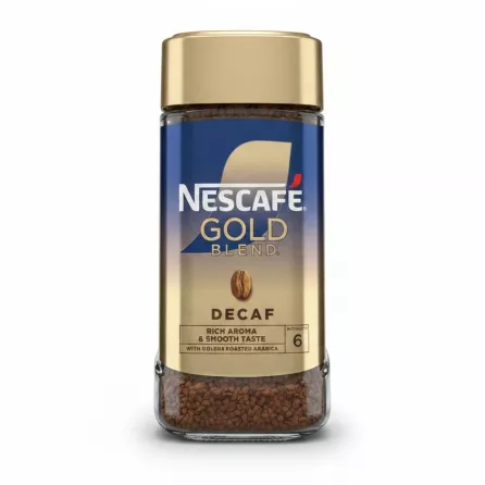 Nescafé Gold Blend Decaf instant coffee jar front view