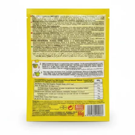 CalNort Jardineria soup mix packet back with ingredients and nutrition info