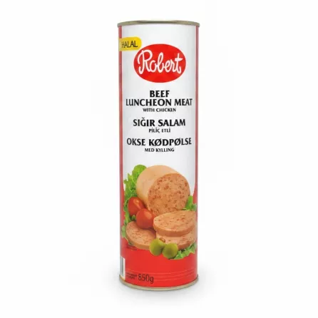 Robert Beef Luncheon Meat with Chicken can front view