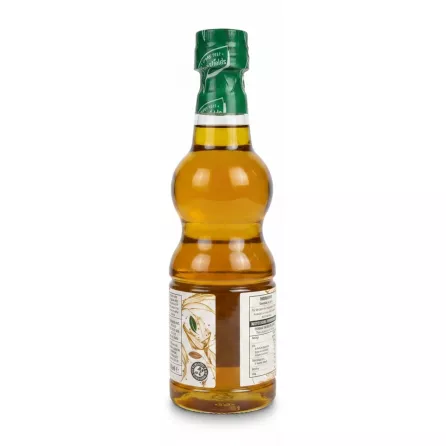 Greenfields Pure Sesame Oil bottle side view showing ingredient and nutritional facts labels