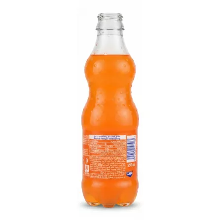 Close-up of Fanta bottle label and ingredients