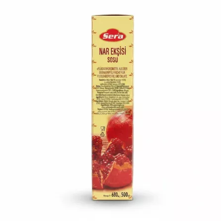 Side view of Sera Pomegranate Molasses box with product information