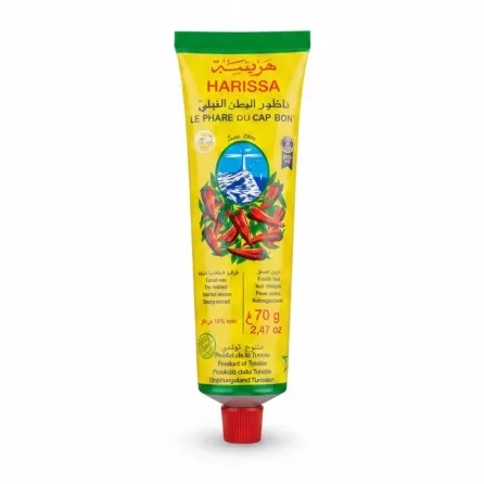 Tube of Le Phare du Cap Bon Harissa red chili paste