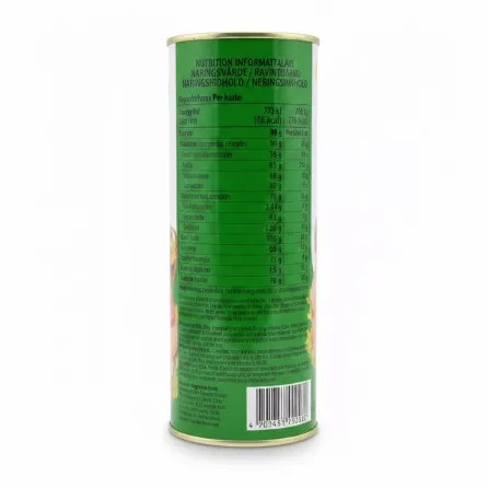 Back of Rubin chicken luncheon meat tin displaying halal certification and nutrition facts