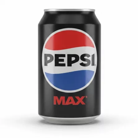 Pepsi Max black and red branded 330ml can front view